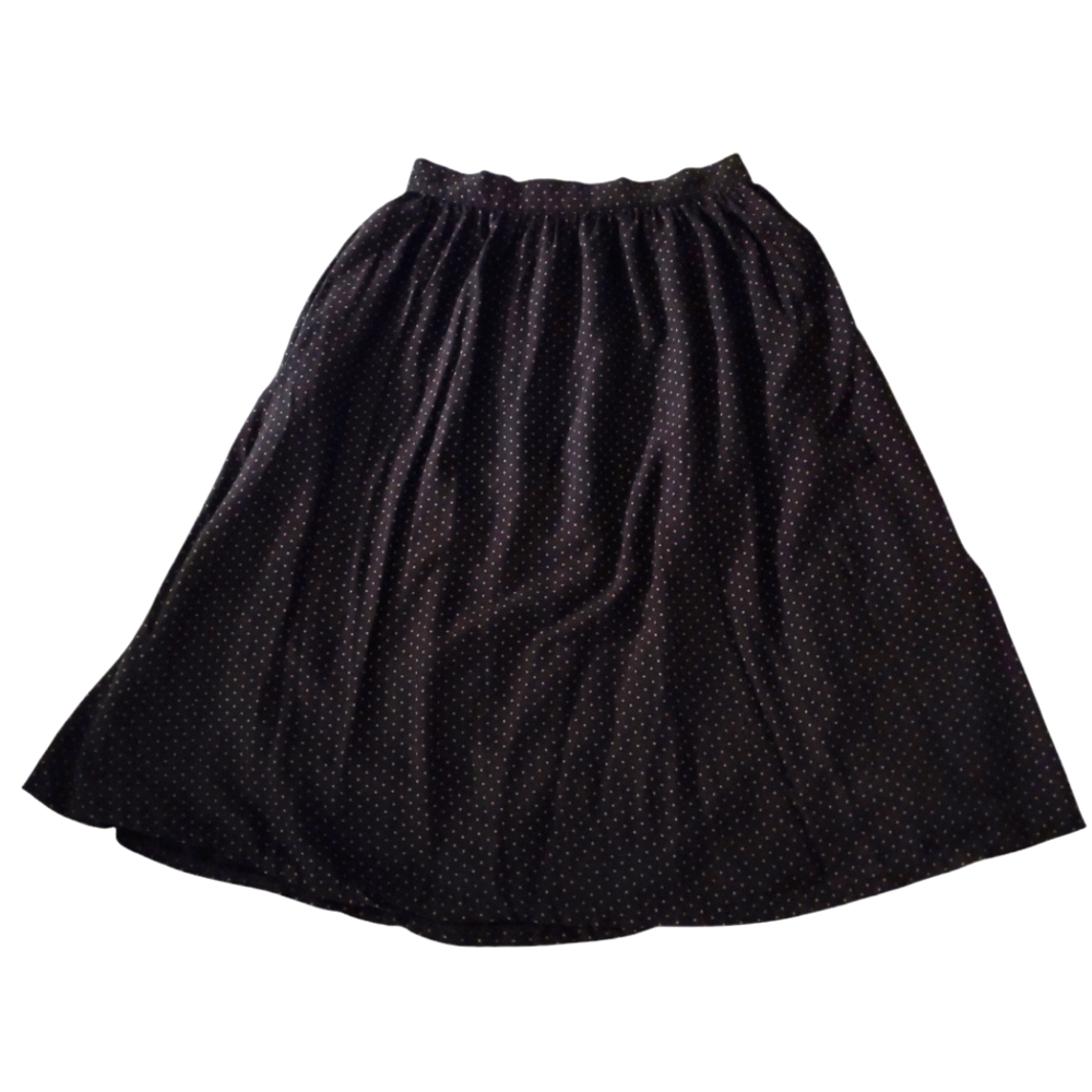 Southern Lady Vintage Skirt‎ Black Red Polka Dot Knee Length A Line Size Sm/Med